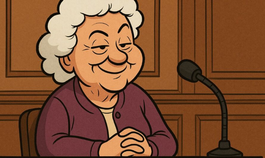 Advokaten stiller den 92 år gamle damen et spørsmål. Svaret hennes? Jeg ler så jeg rister!