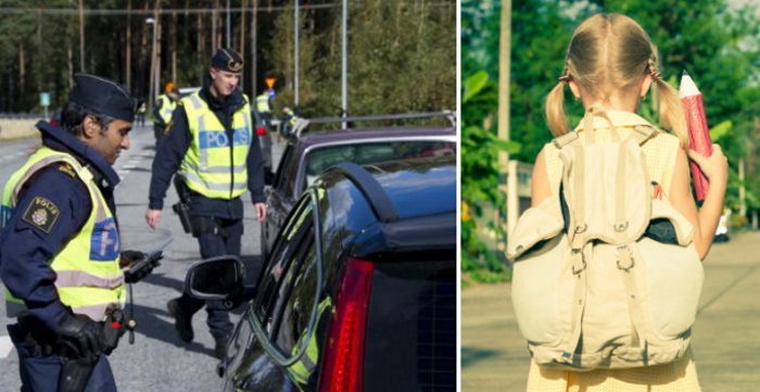 Den fremmede mannen prøver å lure skolejenta inn i bilen sin. Svaret hennes får ham til å RØMME