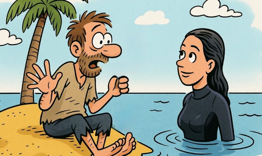 Han hadde vært på en øde øy i 14 år når en vakker kvinne dukket opp. Reaksjonen hans? Jeg ler så tårene triller!